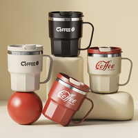 Mug isotherme en acier inoxydable 304, tasse de bureau unisexe avec couvercle, portable pour le bureau/l'extérieur/les voyages, best-seller
