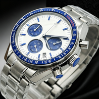 Jam Tangan Kronograf Quartz Multifungsi Fashion Kustom dari Baja Tahan Karat 316L dengan Fitur Hari/Tanggal, Timer, dan Bezel Digital, Mesin Jepang VK63A