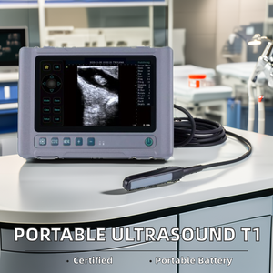 เครื่องสแกนอัลตร้าซาวด์ดิจิตอล LCD ขนาดใหญ่8นิ้วแบบพกพาสำหรับสัตวแพทย์อุปกรณ์ในโรงพยาบาลระบบการวินิจฉัย T1 - Product Image 2