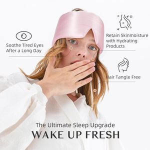 Masque pour les yeux en soie de mûrier 100% doux pour la peau avec fermeture Velcro, couleur et logo personnalisés, masque de sommeil en soie pour un confort toute la nuit - Product Image 4