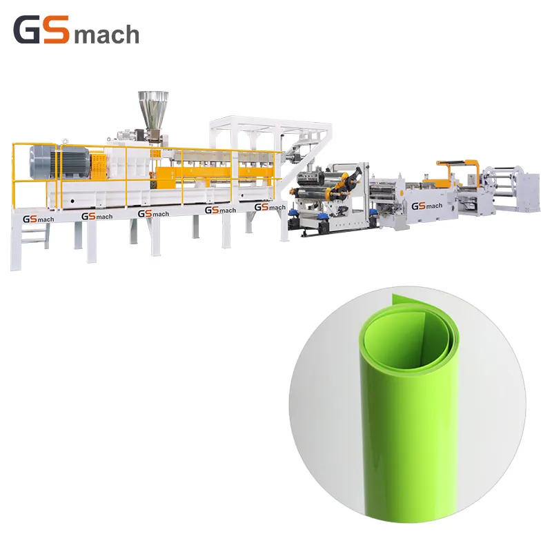 ABS 0.5mm plastic sheet extruder machine Polylactic Acid PP PS sheet roll extrusion