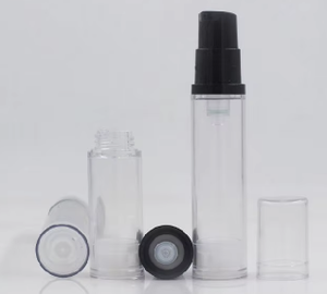 Botella de plástico sin aire recargable Vacío Blanco Negro Bomba Prensa Contenedor de espuma Vial Caja para crema 5ml 10ml 12ml 15ml - Product Image 5