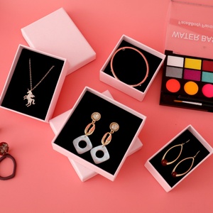 Light Pink Fashion Paper Jewelry Box Elegant Base Lid for Pendant Necklace Light Green Bracelet Ring Sponge for Premium - Product Image 5