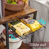 Moderne Edelstahl-Küchenschränke Aufbewahrungsregale Kaffeebar-Tisch Mikrowellenständer Steckdose Multifunktional Platzsparend