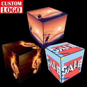 Letrero Luminoso LED Publicitario en Oferta, Publicidad Comercial, Cubo de Cuatro Caras, Letrero Luminoso Giratorio Vertical - Product Image 1