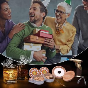Kit de fumeur de boissons KPALAG à l'ancienne, écologique, en acier inoxydable, 4 saveurs de copeaux de <span class=keywords><strong>bois</strong></span>, whisky, bourbon, outils de bar à cocktails - Product Image 2