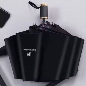 Promotional Multi Color Custom Logo 3 <b>Folding</b> 3-<b>Folding</b> Sun and Rain Water-Repellent Umbrella With Uv Protection - Product Image 3