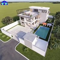 Low Cost Long Life LGS Maison préfabriquée Villas Maison résidentielle 200 ㎡  Zone de résidence au Nigeria