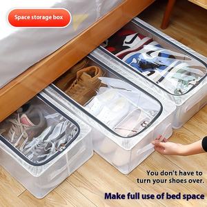 <span class=keywords><strong>NFS</strong></span> Boîte à chaussures sous le lit sans installation Organisateur de rangement en PVC transparent Poubelle de rangement pour chaussures pliable, étanche à l'humidité et à la poussière - Product Image 3