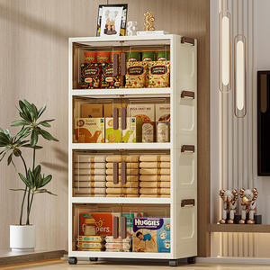 Armoire en <span class=keywords><strong>plastique</strong></span> empilable avec porte coulissante transparente et <span class=keywords><strong>roulettes</strong></span> pour usage domestique, armoire <span class=keywords><strong>de</strong></span> <span class=keywords><strong>rangement</strong></span> en <span class=keywords><strong>plastique</strong></span> - Product Image 1