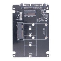 Adaptateur SSD M.2 NGFF ou MSATA vers SATA 3.0 Adaptateur USB 3.0 vers 2.5 SATA Disque dur 2 en 1 Convertisseur Lecteur Carte Câble pour PC Portable