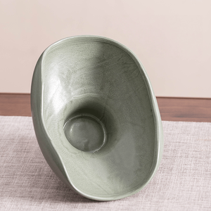 Maceta de cerámica esmaltada con orificio de drenaje para bolas de musgo, estilo chino, ecológica, para el hogar, para escritorio, para plantas hidropónicas - Product Image 5