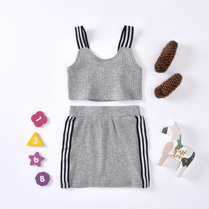 Conjunto de Ropa de Verano 2021 para Niñas, Conjunto de Falda y Top de Punto de 2 Piezas, Conjunto de Suéter y Top Corto para Bebés y Niñas Pequeñas - Product Image 6