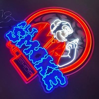 Enseignes au néon en acrylique avec logo personnalisé impression UV Enseignes au néon pour cigarettes Lampes pour fumeurs Décoration d'art mural