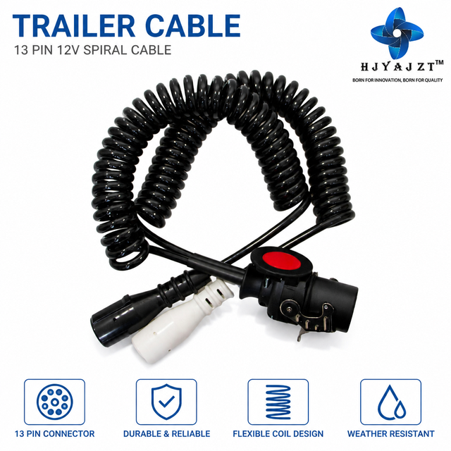 HJYAJZT 7 & 15 Electrical Cable Wire Seven Core Truck and Trailer Cable Electrical Cable Connection Coil Trailer Cable