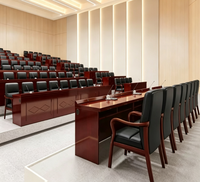 Chaise de visiteur en cuir à dossier haut, structure en bois massif, chaise de bureau fixe pour salle de réunion