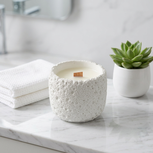 Bougie parfumée artisanale en cire de soja LANJO, pot rond minimaliste en céramique, aromathérapie florale végétale, décoration d'intérieur, 40-45 heures - Product Image 1