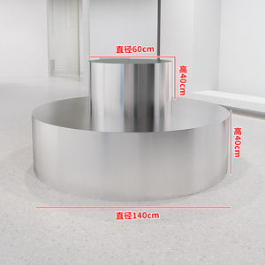 Negozio di abbigliamento tavolo da esposizione rotondo <span class=keywords><strong>centro</strong></span> negozio di abbigliamento uomo e donna borsa da esposizione in acciaio inox tavolo da esposizione - Product Image 4