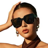 Nouvelles lunettes de soleil tendance pour femmes 2024, diffusion en direct, grande monture blanche, anti-reflets, monture intégrale, verres UV400, modifiant la forme du visage