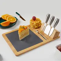Siyah kayrak peynir kesme tahtası, büyük tatil hediye tabağı bambu peynir tahtası kayrak servis tepsisi