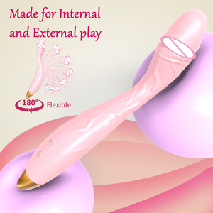 Vibratore clitorideo massaggiatore Dildo punto G per donna, stimolatore clitoride vibrante ricaricabile con funzione di riscaldamento 10 potente - Product Image 1