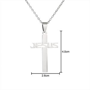 Collar con Colgante de Cruz de Acero Inoxidable de 40 mm con Frases de Jesús, Joyería de Fe Cristiana, Accesorio de Moda Hip Hop, Duradero y Resistente al Deslustre - Product Image 4