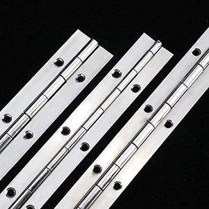 Bisagra de Piano Larga de Alta Calidad, 1.0 mm de Grosor, 180 Grados, Acero Inoxidable, Color Plateado - Product Image 1