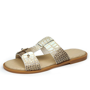 Sandalias de Verano para Hombre, de Piel Genuina con Estampado de Cocodrilo, Punta Abierta, Suela de EVA Antideslizante - Product Image 5