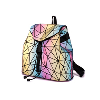 Sac à dos en cuir réfléchissant pour femme, pochette holographique à la mode, 1 pièce/sac en poly + fermeture éclair en Carton, 1 pièce