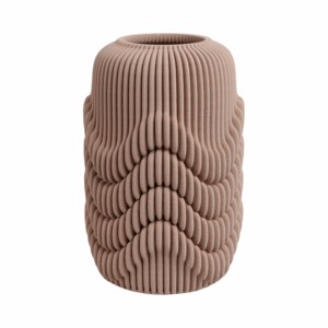 Vaso in porcellana scanalato arrotondato, moderno vaso in gres per fiori, per soggiorno, camera da letto, tavolo, ufficio, decorazione - Product Image 3