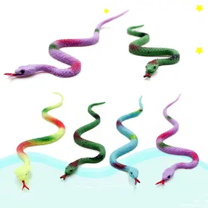 Halloween Simulation Snake Gift Tricky Funny Spoof Toys Simulation Soft Scary round head Snake Horror Toy