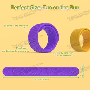 Paquete de 6 Pulseras Sensoriales de Silicona Texturizada para Niños y Adultos, Alivio del Estrés para Autismo y Oficina - Product Image 6