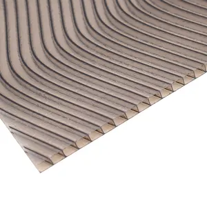 Protection contre les UV découpe laser PC toit plastique bronze 10mm twin wall feuille de polycarbonate