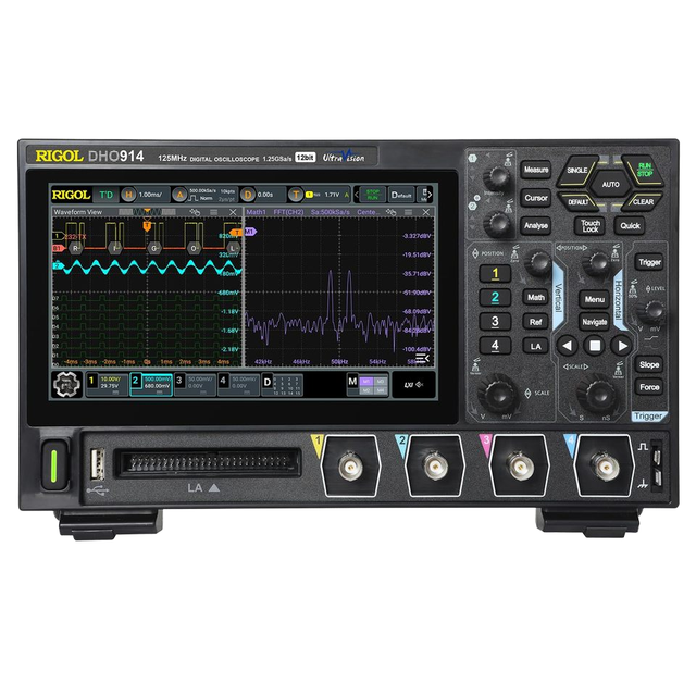RIGOL DHO914 125MHz Digital Oscilloscope 12-bit Vertical Resolution 1.25 GSa/s Sample Rate 4 Analog Channels