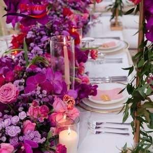 Arche de mariage artificielle JY, centre de table, orchidées bordeaux réalistes, chemin de table fleuri violet, arrangement en tissu, retour à l'école - Product Image 4
