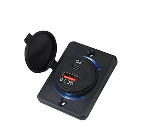 แผงช่องเสียบ USB PD QC3.0 18W ชาร์จเร็วในรถยนต์ พร้อมไฟ LED สำหรับรถยนต์ รถบัส รถบรรทุก เรือ ATV RV รองรับ PD QC3.0 USB - Product Image 1