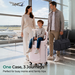 <span class=keywords><strong>Valise</strong></span> de voyage de luxe pour enfants avec siège intégré, bagage à main 20 pouces, sacs de voyage en PC, style sportif - Product Image 2
