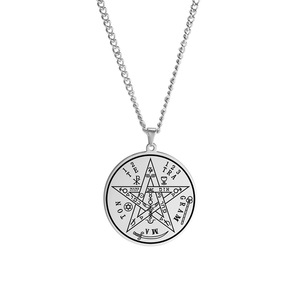 Acero inoxidable Tetragrammaton Pentáculo Colgante Wiccan Solomon Pentagram Amuleto Collar para hombres como regalo o accesorio de fiesta - Product Image 6