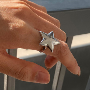 Star Cocktail <b>Ring</b> Stainless Steel Unisex Modern Fashion Jewelry Waterproof Hypoallergenic - Product Image 3