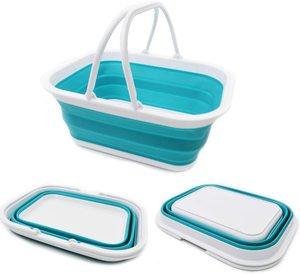 De silicona plegable BasketTote CollapsibleTub con mango plegable cesta de compras portátil al aire libre cesta de Picnic cráter - Product Image 5