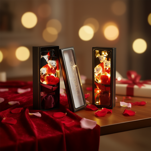 Set de Regalo con Luz LED de Oso y Flor EB, 15.5 Pulgadas, Caja de Regalo Personalizada para Graduación, Peluche Hecho a Mano con Relieve - Product Image 2