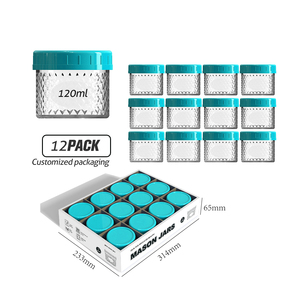 Bán Chạy Lọ <span class=keywords><strong>Mason</strong></span> 4Oz Có Nắp Nhựa Lọ Thủy Tinh Miệng Rộng Tròn Nhỏ Để Đựng Mứt Thạch Ớt Nước Sốt Dưa Muối Thực Phẩm - Product Image 3