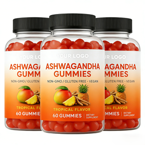 Gomitas Orgánicas de <span class=keywords><strong>Ashwagandha</strong></span> con Sabor a Frutas Tropicales, Precio de Fábrica, Marca Privada, OEM, Venta al Por Mayor - Product Image 1