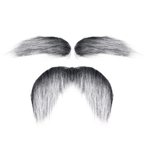 Set di decorazioni festa di Halloween lungo <span class=keywords><strong>nero</strong></span> adesivo finta barba baffi sopracciglio per costumi - Product Image 5