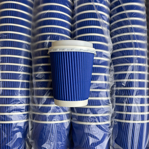 Custom Logo Printed Eco-Friendly Recycled Disposable Ripple Wall Hot Drink Tea <b>Takeaway</b> <b>Coffee</b> Corrugated Board Cup Lid - Product Image 3
