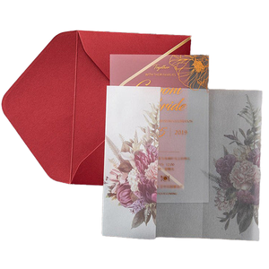 Invitaciones Acrílicas de Lujo Europeas de Diseño Fantasía, Tarjeta de Menú de Boda Transparente de Acrílico de 5x7 Pulgadas - Product Image 1