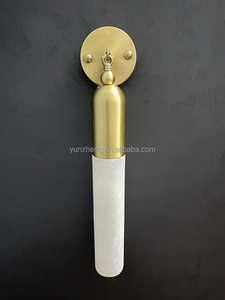 Applique murale italienne simple en cuivre albâtre LED haut <span class=keywords><strong>de</strong></span> gamme <span class=keywords><strong>pour</strong></span> <span class=keywords><strong>salle</strong></span> <span class=keywords><strong>de</strong></span> <span class=keywords><strong>bain</strong></span> chambre chevet <span class=keywords><strong>miroir</strong></span> cosmétique hall escalier couloir - Product Image 5