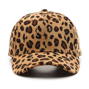 Casquettes de baseball en velours côtelé 6 panneaux de haute qualité, style vintage, tendance streetwear, imprimé léopard, vierges, pour la vente en gros - Product Image 3
