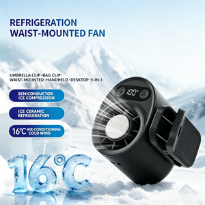 New Bladeless <b>Clip</b>‑on Turbo Mini Fan Portable Neck Waist Hanging Cooling Fan With Cooling Plate For Stroller Travel - Product Image 2