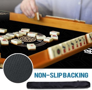 JUFORHQC Tapete de Mahjong Antideslizante y Reductor de Ruido de 315 Pulgadas con Bolsa de Tela y Almacenamiento en Cartón para Dominó y <span class=keywords><strong>Solitario</strong></span> (Negro) - Product Image 5